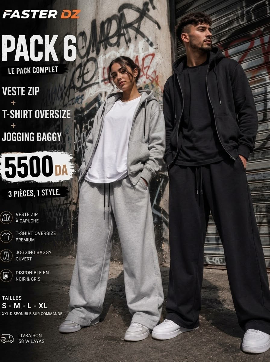 Pack Rentrée Scolaire Streetwear — FASTER DZ (6 Packs au Choix)